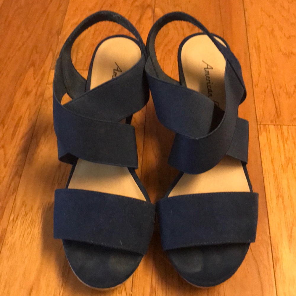 American Eagle Wedges. Size 8. Navy